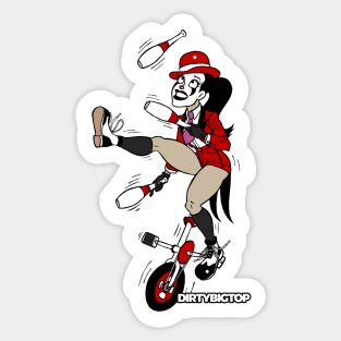 Juggler Clown Girl Pin Up Sticker